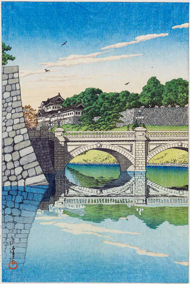 川瀬巴水-二重橋の朝