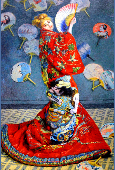 ruI|-l-Madame Monet (Camille Doncieux) wearing a kimono(1875j