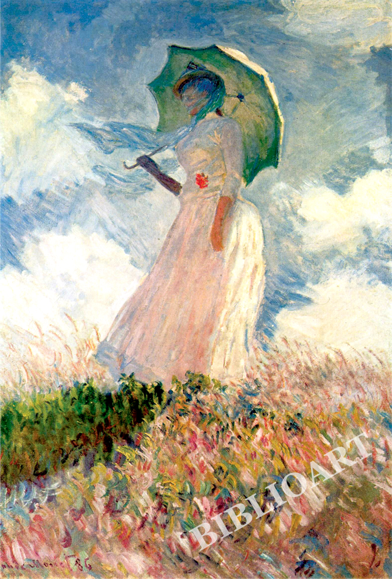 ruI|-l-Study of a Figure Outdoors:Woman with a Parasol, facing left(1886j