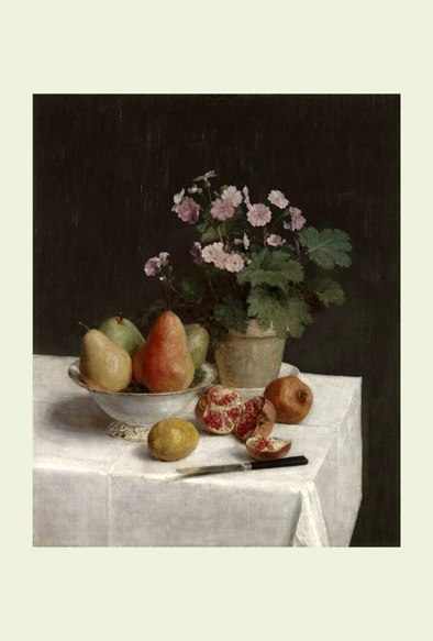 ruI|-gD[-Still life (primroses, pears and pomegranates)