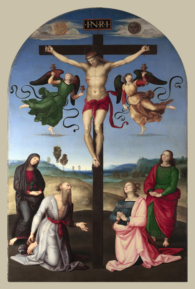ラファエロ-The Crucified Christ with the Virgin Mary