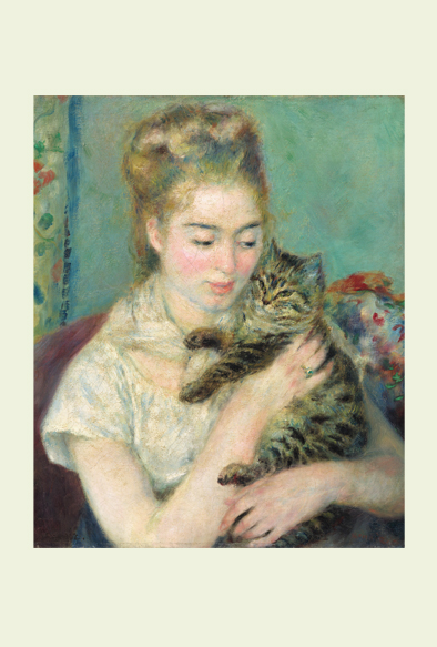 ルノワール-猫を抱く女性