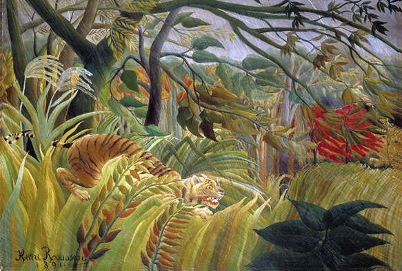 ビブリオポリ-ルソー-熱帯嵐の中のトラ