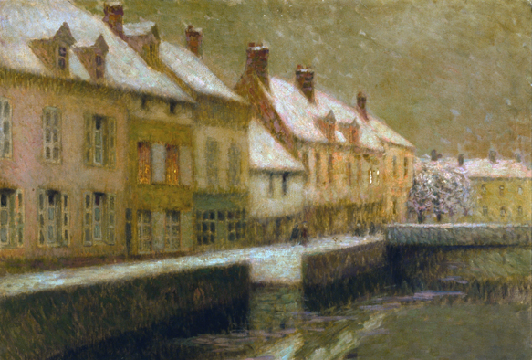 ビブリオポリ-アンリ・ル・シダネル-Canal in Bruges, winter